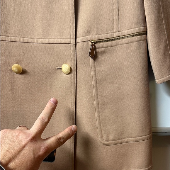 Vintage Hermes Camel Double-Breasted Trench Coat - SPECTACULAR COAT! - Picture 16 of 17